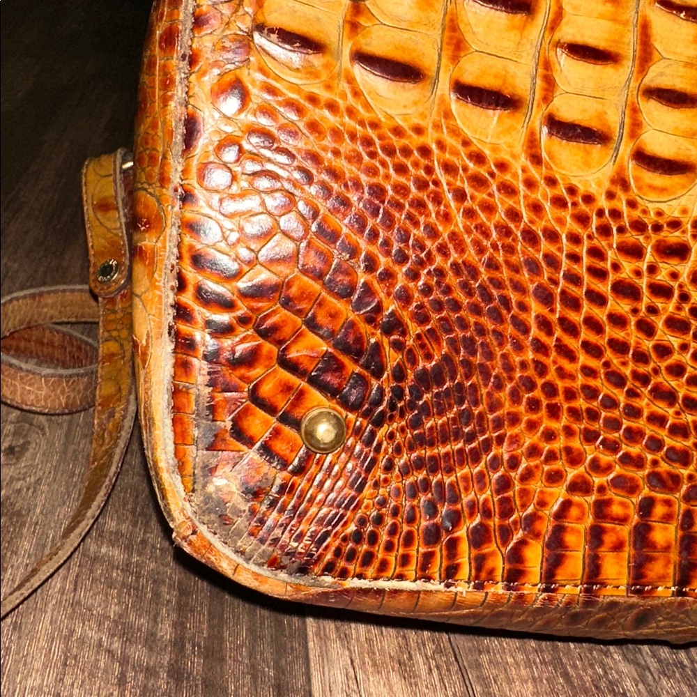 Brahmin Croc-Embossed Satchel Pecan - Picture 10 of 16